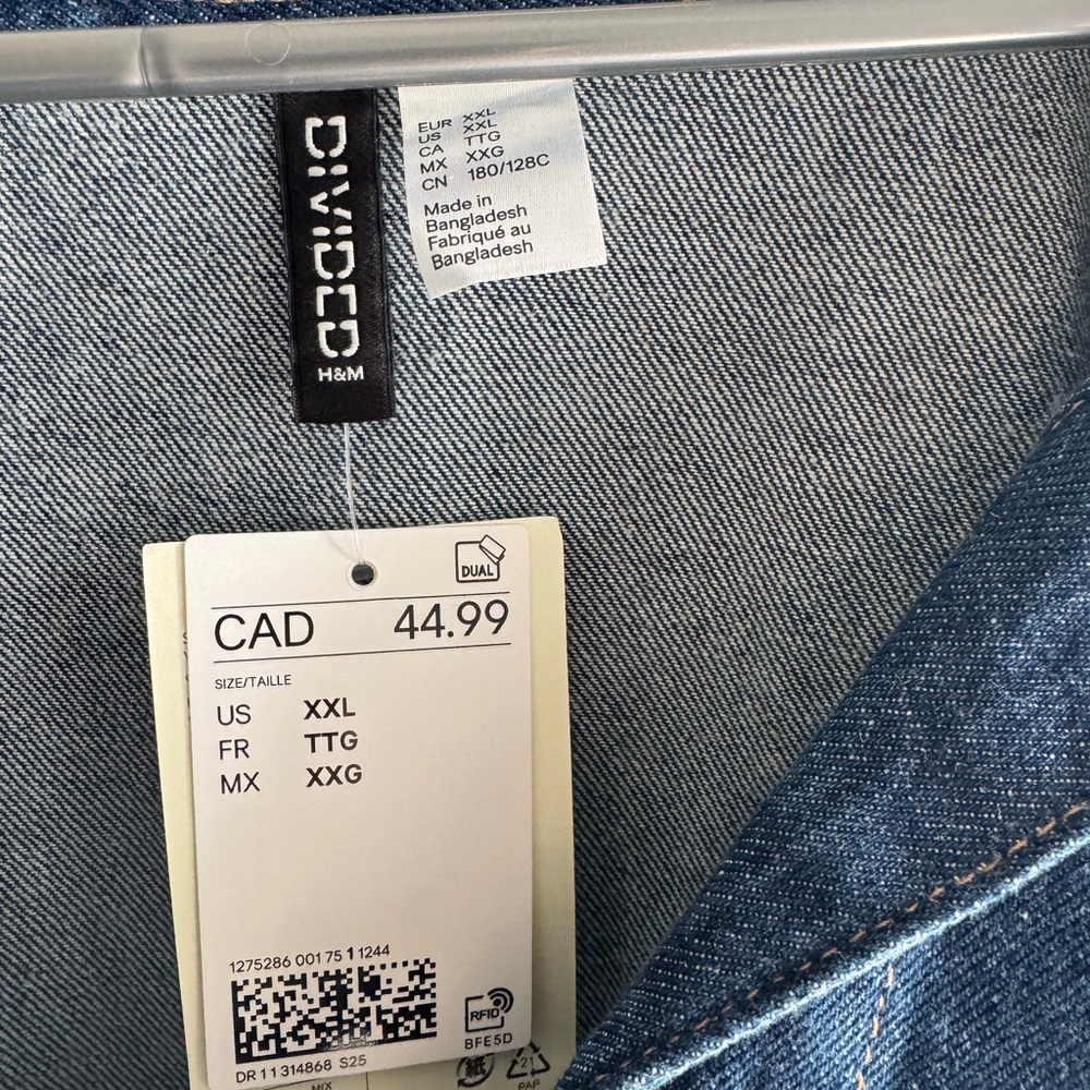H&M Blue Denim Jacket with Tie Detail - Picture 2 of 4